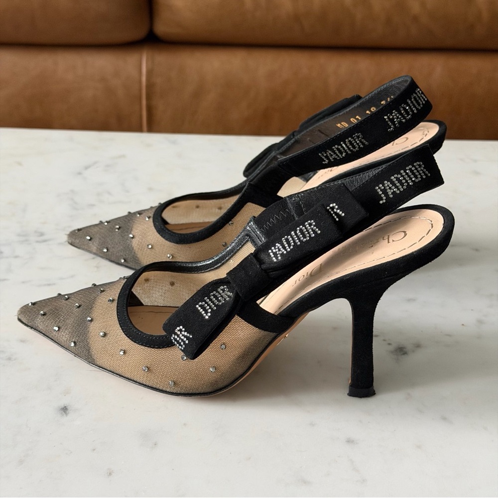 Dior j’Dior Rhinestone Slingback Heels - Picture 8 of 9